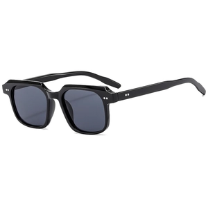 Lunettes De Soleil Carrées Rétro Pour Hommes Et Femmes Protection UV400 Monture PC Lunettes Avec Rivets Métalliques Style Ins Classique