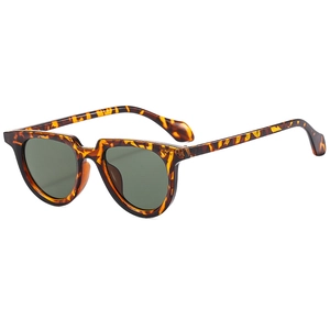 Vintage oval sunglasses with tortoiseshell frame and dark green lenses in a classic design