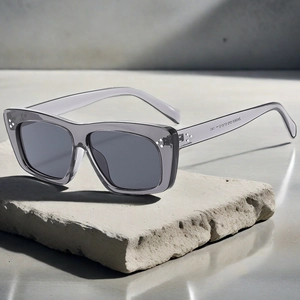 Retro Quadratische Sonnenbrille Damen Herren Dicker Rahmen UV400 Schutz Vintage Mode Brille Mit Metallnieten PC AC