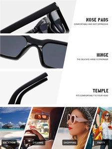 Detailed view of reinforced metal hinges and ergonomic temples on chic square sunglasses