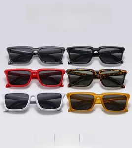 Classic retro square frame sunglasses displayed in multiple colors like tortoiseshell and amber