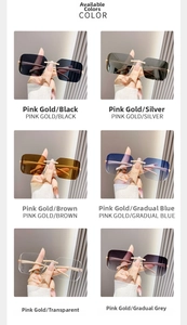 Grille détaillée présentant six couleurs de verres pour lunettes de soleil punk sans monture