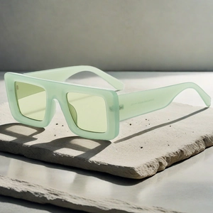 Retro Square Sunglasses PC Frame AC Lens UV400 Protection Fashion Oversized Thick Wide Frame Eyewear For Men Women