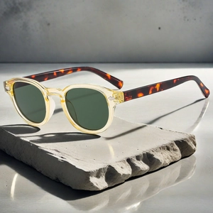 Retro Oval Sunglasses PC Frame AC Lens UV400 Protection Vintage Small Frame Metal Rivet Street Fashion For Men Women