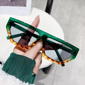 Fashion Geometric Sunglasses PC Frame UV400 Protection Flat Top Retro Trendy Street Photography Outdoor For Women Men
