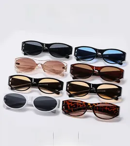 Detailed grid showing eight assorted retro oval sunglasses in various colors and lens tints