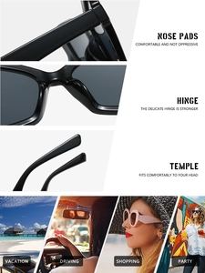 Detail view of butterfly sunglasses with ergonomic nose pads and hinge mechanics
