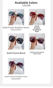 Collection of oversized square metal sunglasses with gradient lenses in various colors