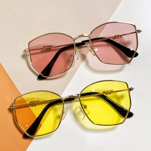 Kids Sunglasses Metal PC Geometric Polygonal Frame UV Protection Trendy Ins Style Cute Eyewear For Boys And Girls