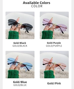 Couleurs disponibles pour lunettes de soleil sans monture en forme de larme avec branches
