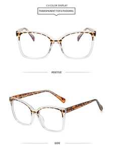 Detail view of TR90 glasses frames with orange tortoiseshell and transparent contrast finish