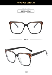 Front and side view of square retro TR frame glasses in black and demi finish