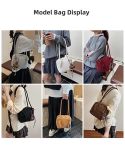 Detailed views of diverse colors and textures of minimalist tote bags with tassels