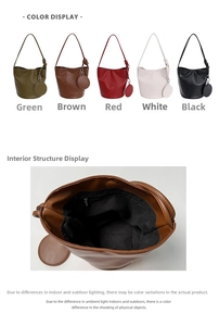 Detailansicht der Leder-Eimertasche mit Innenfach und fünf verfügbaren Farbauswahlen
