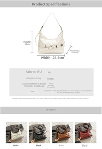 Detail view of the PU leather material and adjustable buckle strap of the hobo shoulder bag