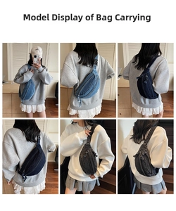 Three-color denim crossbody bag collage showing light blue, dark blue and charcoal wash