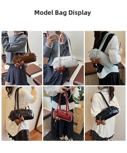 Sacs à bandoulière baguette minimalistes en six couleurs avec accessoires en nœud