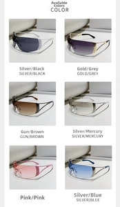 Détails de six lunettes de soleil Y2K sans monture avec strass en plusieurs coloris