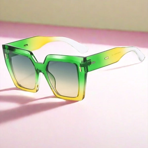 Lunettes De Soleil Carrées Protection UV400 Polycarbonate Lunettes De Mode Surdimensionnées Femmes Hommes Chic