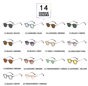 Collection de lunettes de soleil carrées en métal avec 14 coloris vintage variés