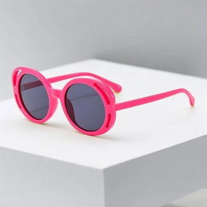 Lunettes De Soleil Rondes À La Mode Pour Femmes Filles Cadre PC Évidé Lentille AC UV400 Couleur Bonbon Voyage Extérieur Légères