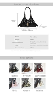 Spécifications de taille pour sac vintage avec dimensions 32cm x 23cm x 12cm
