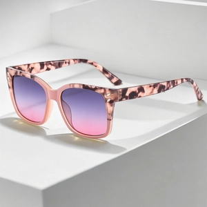 Oversized Square Sunglasses PC Frame UV400 Gradient Lens Leopard Print Retro Fashion Eyewear For Men Women