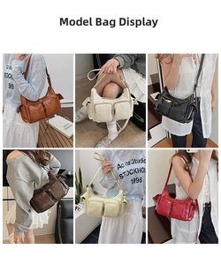 Detailed grid view showcasing six stylish colors of the multi-pocket shoulder bag for women