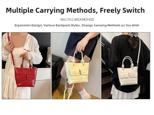 Three-color crocodile texture handbags showing hand-carry, shoulder, and crossbody styles
