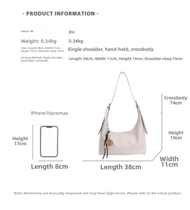 Guide des tailles détaillé du sac hobo avec dimensions et comparaison smartphone