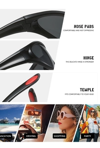 Detail of Y2K sports sunglasses with anti-slip rubber pads and daily usage scenarios