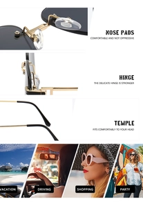 Détails des lunettes de soleil carrées avec charnières et scénarios d'utilisation