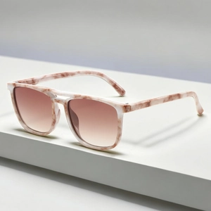 Square Sunglasses Retro Double Bridge UV400 Protection PC Frame Trendy Pilot Style For Men Women