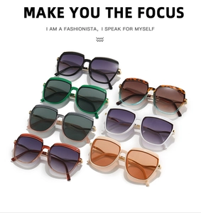 Detailed collection of square fashion sunglasses in multiple colors on white background