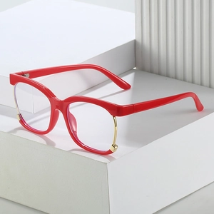 Blue Light Blocking Glasses Square Cat Eye Large Frame PC Metal Computer Spectacles Transparent Rainbow Anti Glare
