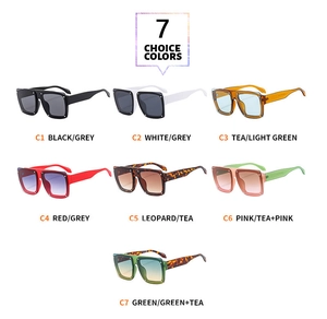 Collection of oversized square sunglasses in seven color options with metal dot details