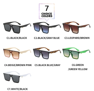 Collection of oversized square sunglasses in seven stylish colors from black to gradients