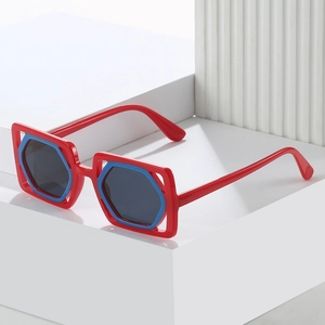 Lunettes De Soleil Géométriques Creuses Carrées Pour Femmes Hommes Mode Double Monture Protection UV400 Rétro Streetwear