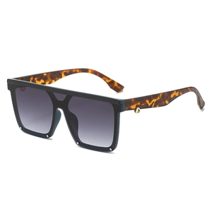 Chic oversized square sunglasses with black frames and tortoiseshell temples for women
