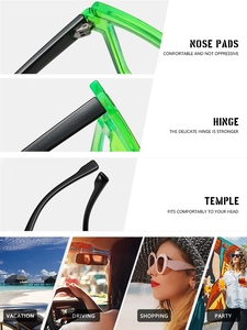 Detail view of comfortable nose pads and durable hinges on 2D cartoon style eyewear