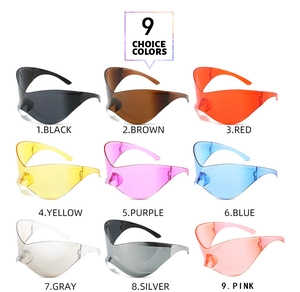 Aperçu de neuf couleurs pour lunettes de soleil de sport oversize style Y2K futuriste