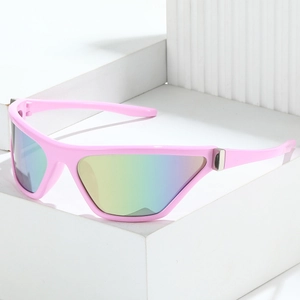 Lunettes De Soleil Sport Oeil De Chat Y2K Enveloppante PC Verres Miroir Protection UV400 Pour Cyclisme Extérieur Mode Unisexe