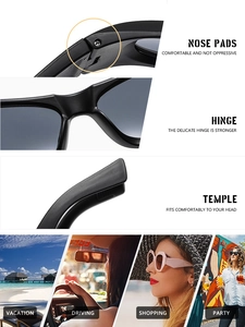 Detail view of reinforced hinges, nose pads and curved temples on Y2K sports sunglasses