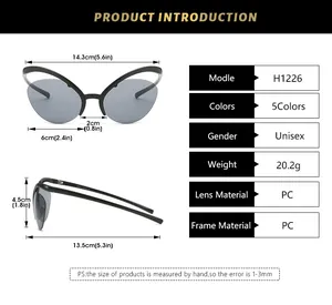 Guide des tailles détaillé pour lunettes de soleil papillon demi-cerclées avec mesures
