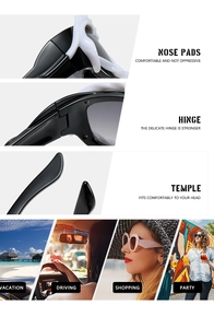 Detail view of Y2K sunglasses showing comfortable nose pads and reinforced metal hinges