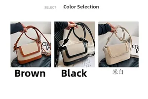 Chic textured canvas and leather crossbody bags in brown, black, and off-white options