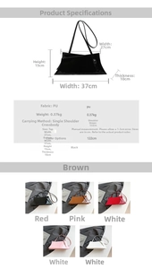 Spécifications de taille et options de couleurs pour le sac à bandoulière asymétrique