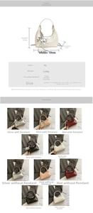 Detailed size guide and material specifications for this PU leather crossbody shoulder bag
