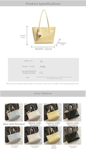 Tableau des tailles et guide des matières pour le grand sac fourre-tout en cuir PU