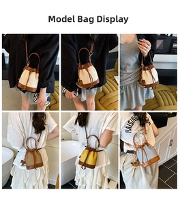 Zweifarbige Beuteltasche mit Kordelzug und Pferdeanhänger in verschiedenen Farben